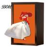 High-end Home Decor Tissue Box Walnut Wood Box, with Artistic Ballet Dancer Skirt Design, Creative Dress Design Multipurpose Paper Towel Holder