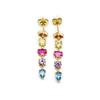 Boucles d'oreilles Luxenter en argent 925 et zircon multicolore finition or 18k - Tamek