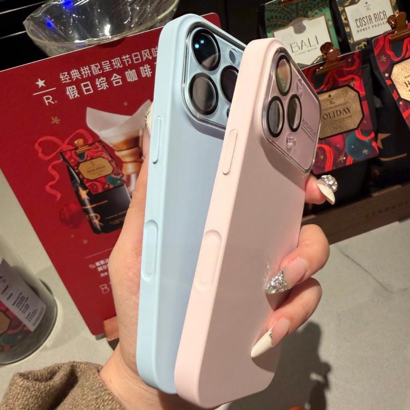 Liquid Skin Like Large Window Suitable IPhone 17 PROMAX Solid Color Phone Case Apple 16 Lens Film Anti Drop 15
