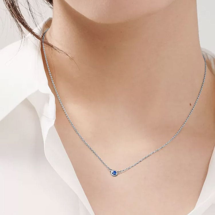 TIFFANY & CO. Elsa Peretti Sapphire Necklaces Women's Silver 62632895