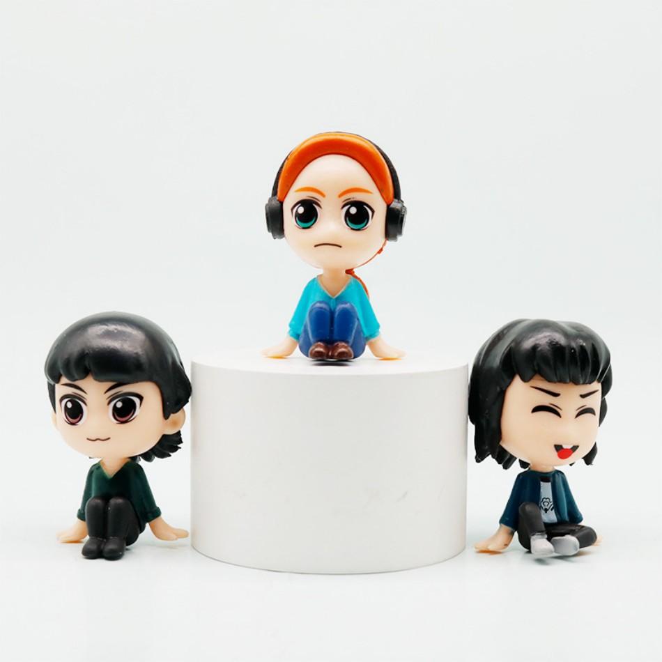 6-12PCS/ Set Q Version Eleven Will Nancy Steve keychain Figure Demogorgon D'artagnan Action Figure Movie Model Toys Kids Gift