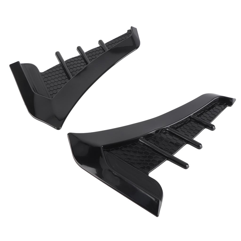 2pcs Gloss Black Side Vent Trim Decoration Sticker Rubber Shark Gills Universal for Cars