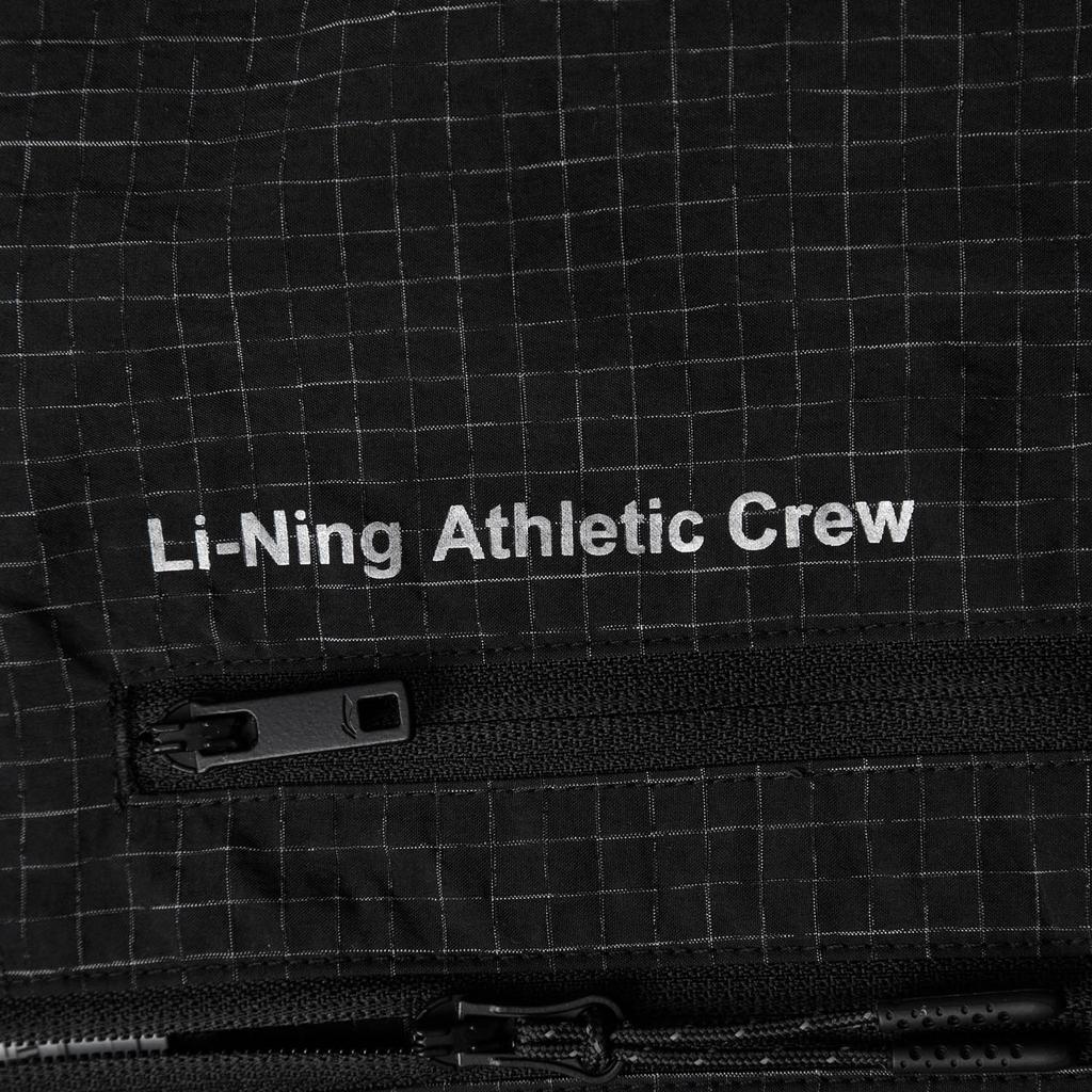 Li Ning Удобный клетчатый жилет с воротником-стойкой на молнии, простой, универсальный, свободный, дышащий, мужской, черный AMDV083-1