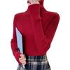 Women Sweater Turtleneck Long Sleeve Slim Fit Knitting Tops Solid Color Soft Elastic Fabric Bottom Tops Daily Wear