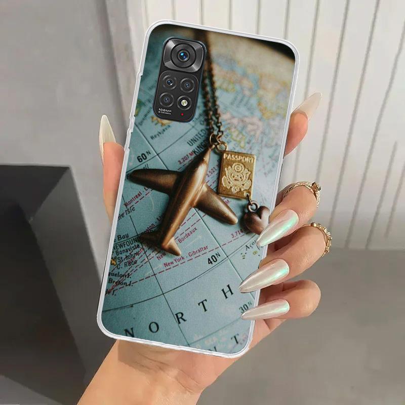 Чехол для телефона 'Карта мира, Планы путешествий' для Xiaomi Redmi Note 14 13 12S 12 11S 11 Pro Plus 11T 11E 10S 9 9S Мягкий чехол-накладка с принтом Не