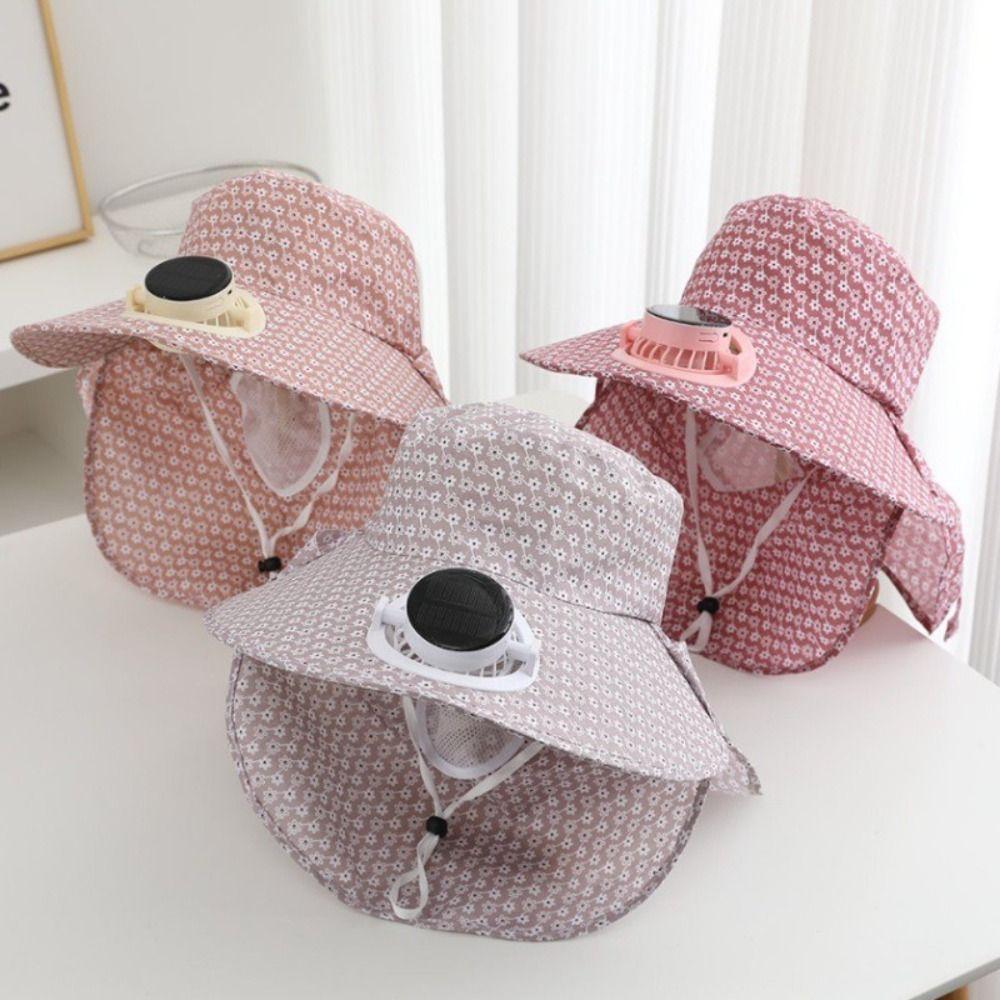 USB Charging Sun Cap Anti-UV Cooling Fan Hat Sunscreen Cap Fisherman Hat Summer Season