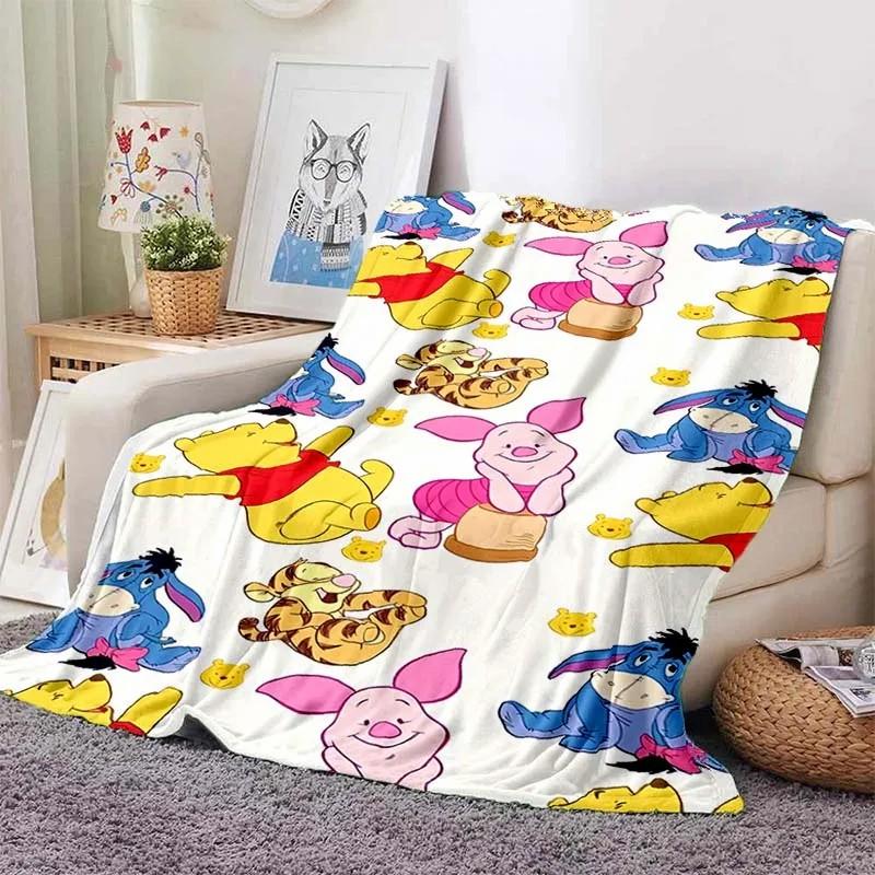 Cartoon Winnie The Pooh Blanket for Couch Sofa Bed, Super Soft Cozy Plush Blanket with Design Lightweight for Adults, Women,Gift