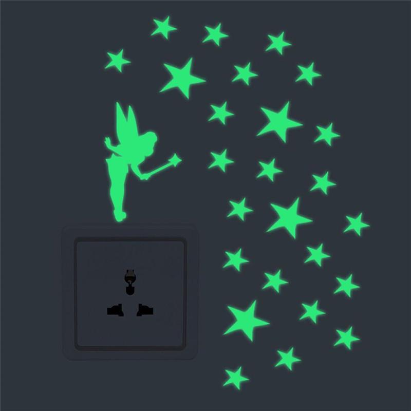 100 шт., светящиеся в темноте, детская комната, космические звезды, наклейки на стену, наклейки на домашний потолок