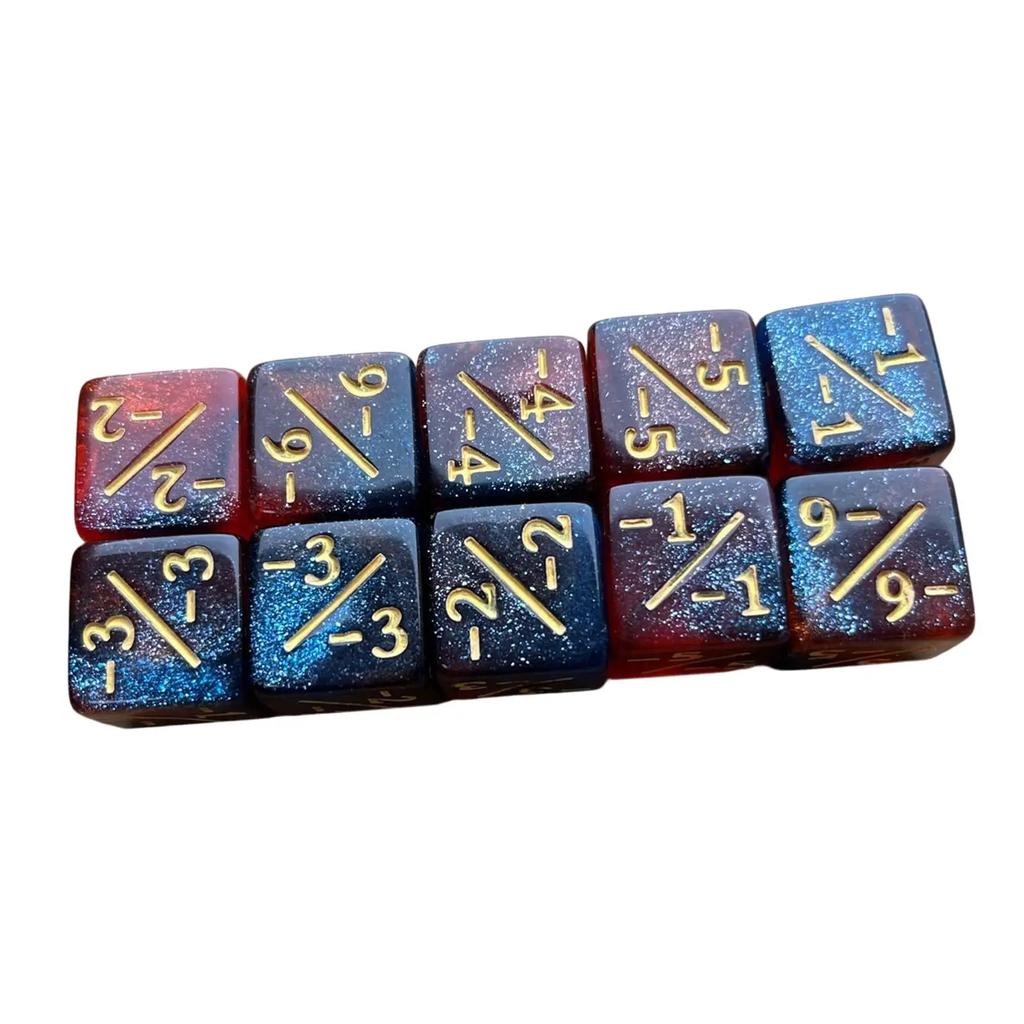 10 игральных костей с шестью гранями и символами, реквизит для настольной игры, стандартные игральные кости, квадратные игральные кости, игральные кости для сложения и вычитания, обучающий аксессуар для математики