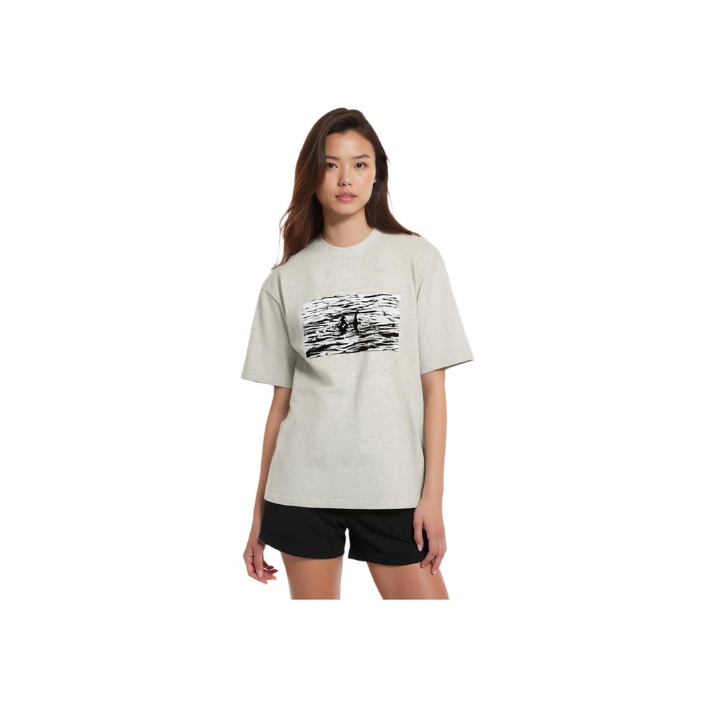 Palace Футболка Nessie серая меланжевая унисекс-топы P25TS047