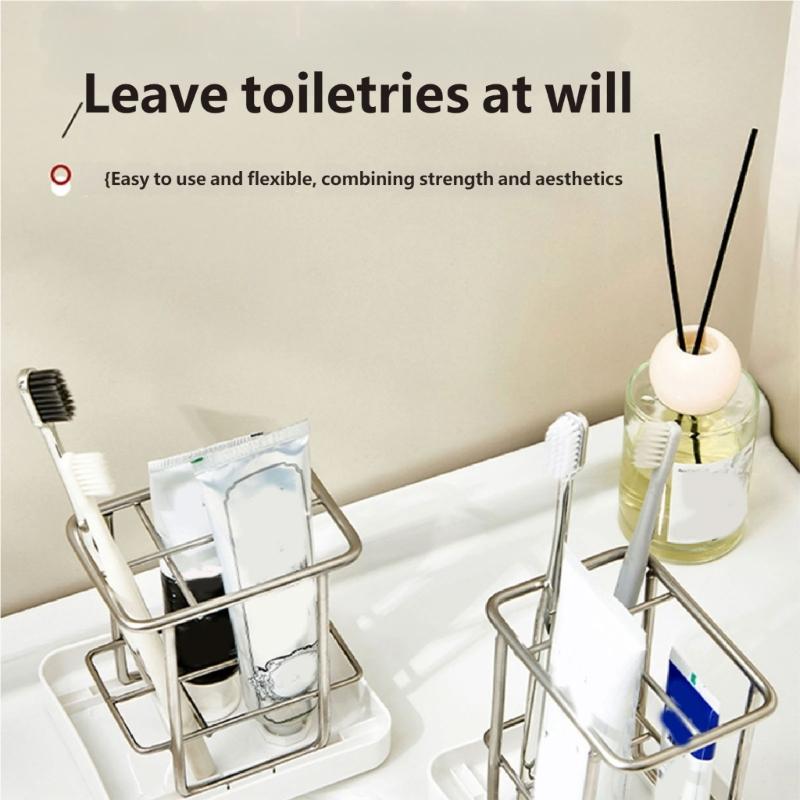 Toothbrush And Toothpaste Stand With Quick Drying Designs For Keeping Bathroom Clean And Tidying