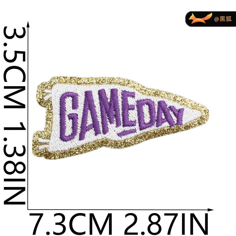 Black Fox Glitter Powder Football Chenier Embroidery Cloth Sticker Baseball Uniform Decoration Diy Patch
