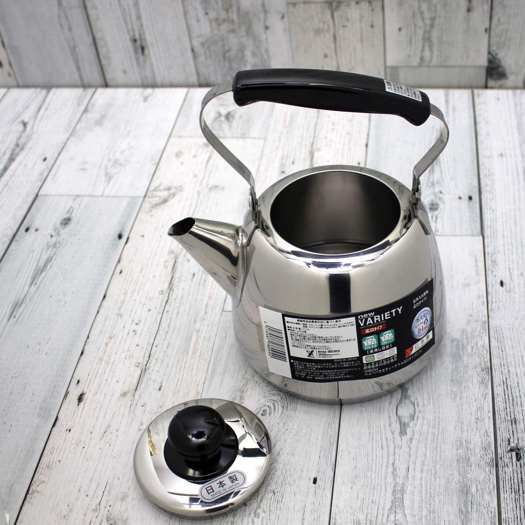 Yoshikawa New Variety Kettle 160 Wide Mouth Type Fire Compatible Kettle Stainless Steel Made In Japan Tsubame Sanjo YH8094 2.3L IH/Open