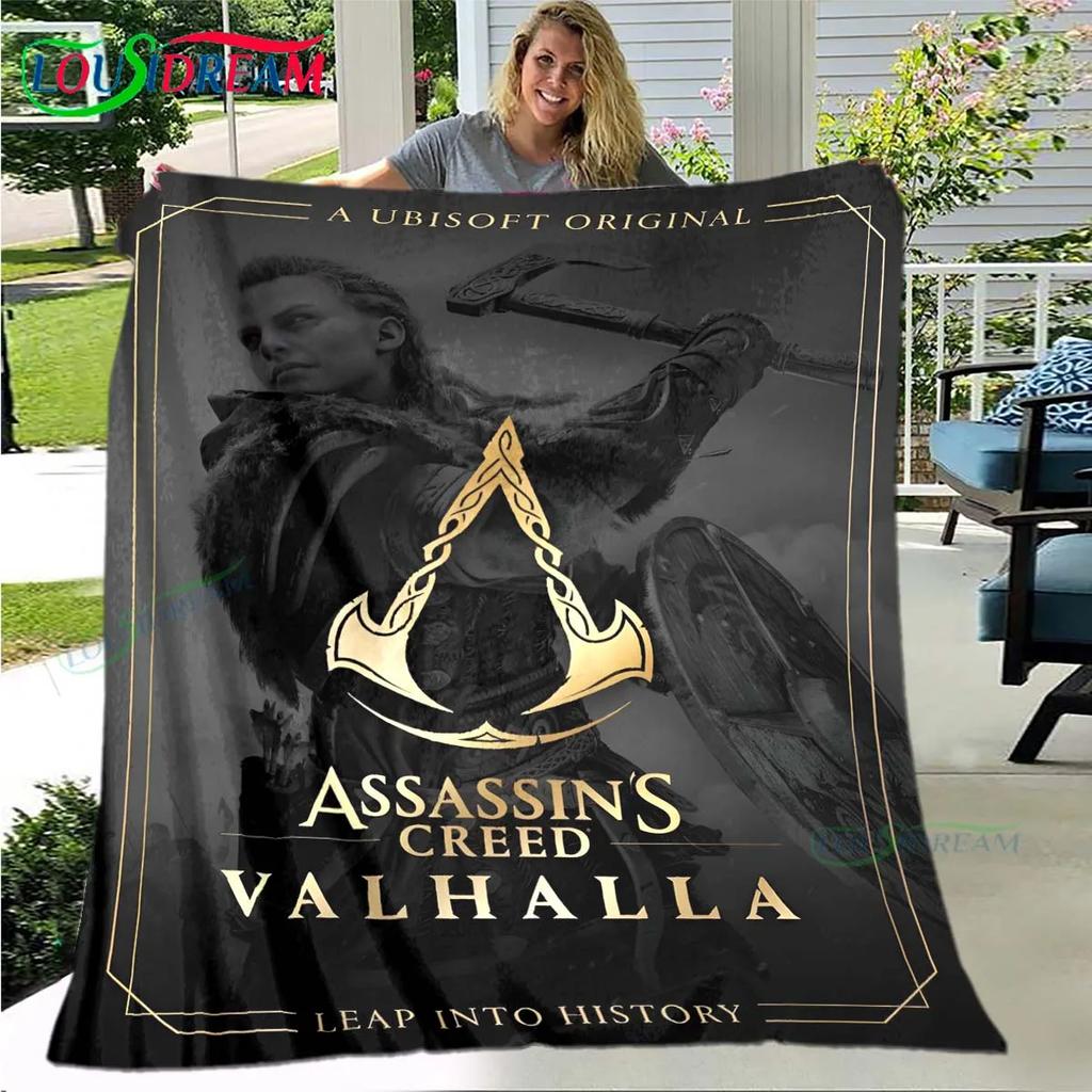 Игровое одеяло Assassin’s Creed Valhalla Мягкое одеяло Спортивное одеяло для гостиной, спальни, дивана-кровати Подарок Покрывало для путешествий, офиса, перерыва на обед