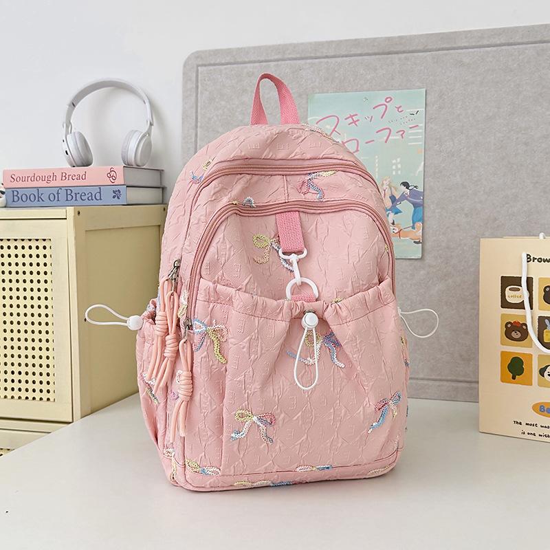 Japanese Bow Bag Female Junior High School Students Cute Joker Large Capacity Backpack Gao Yan College Backpack.