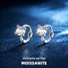 Серьги-гвоздики из стерлингового серебра S925 с муассанитом, классические, с четырьмя крапанами, для женщин