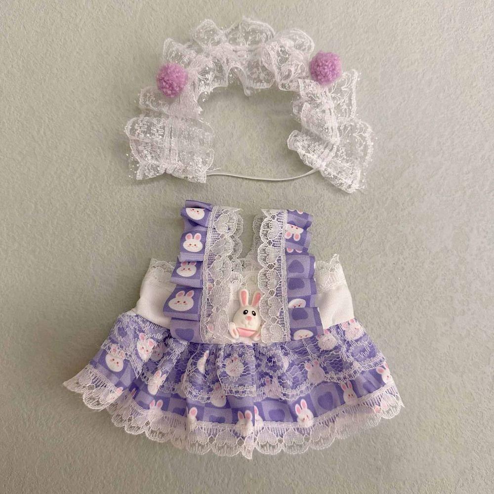 20CM Doll Clothes Multicolor Hairband Suspender Gift Cap Dress Suit Cotton Stuffed Doll