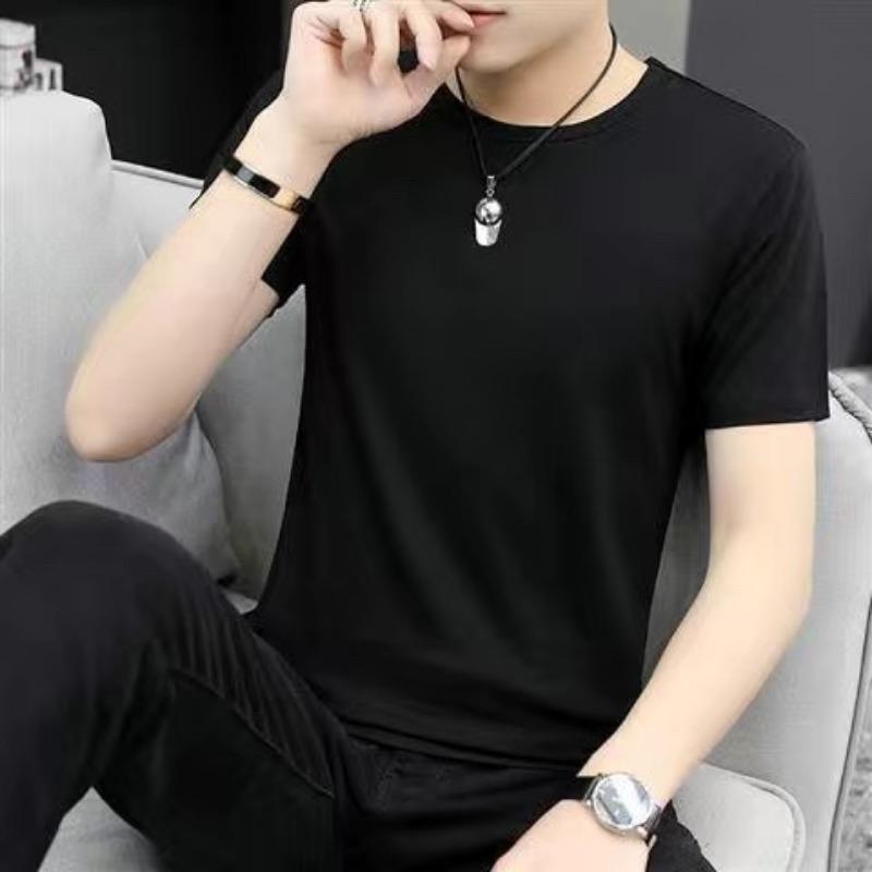 Мужские футболки повседневные с круглым вырезом и коротким рукавом, летние топы, базовые футболки-пуловеры