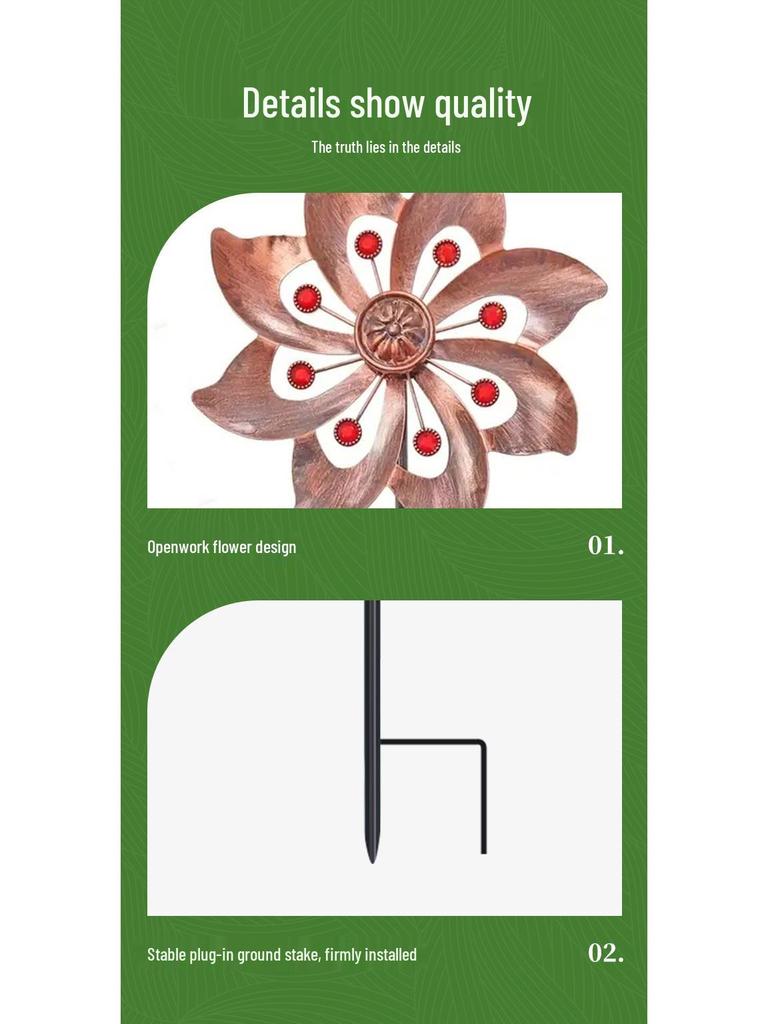 Outdoor Metal Windmill Ornament for Garden and Courtyard Decor