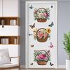3D Wooden Barrel Wall Sticker Flower Decoration Butterfly Lavender Rose Tile Sticker Kitchen Restaurant Background Home Decor Peel and Stick