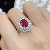  Gorgeous Red Flower Shape Rings For Women Zircon Engagement Party Fine Personalized Jewelry Gift