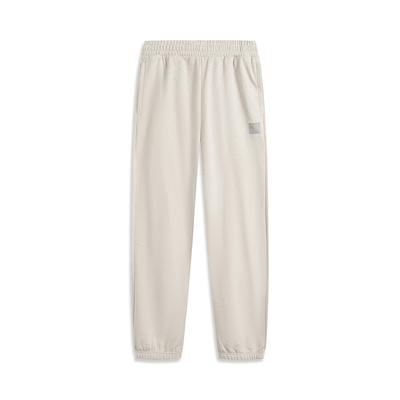 Li Ning Sports Lifestyle Series Retro Универсальные Простые Повседневные Модные Трикотажные Спортивные Штаны с Логотипом и Манжетами на Средней Талии Мужские Штаны AKLV255-2
