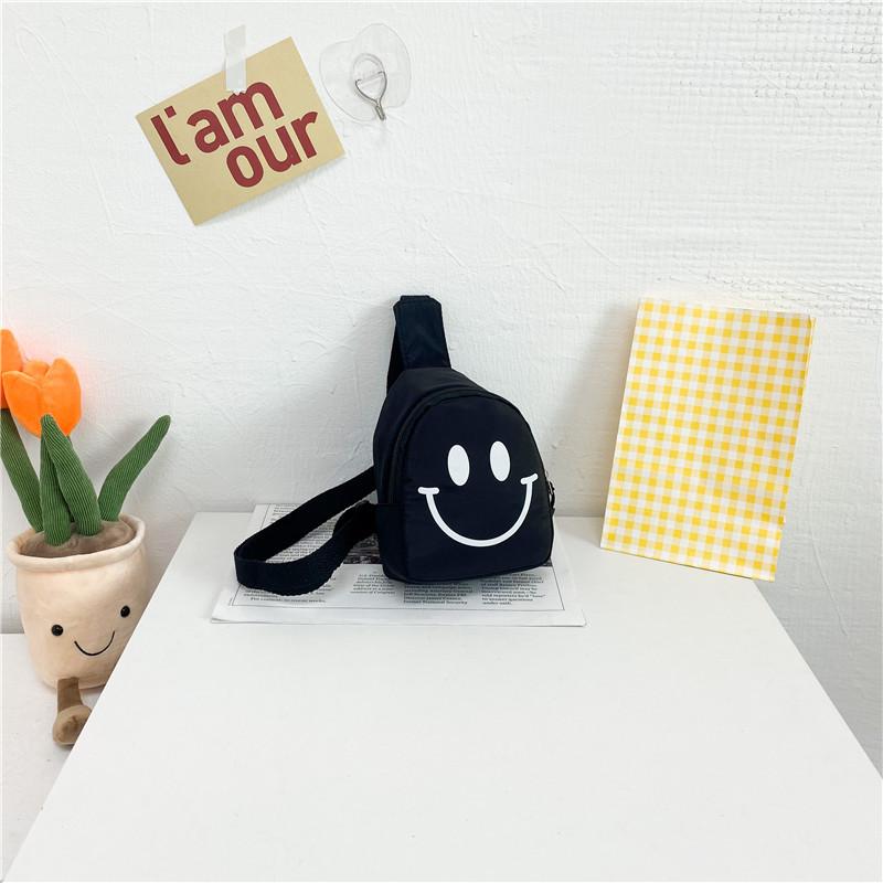 Японская свежая детская сумка-грудь с рисунком в виде смайлика в корейском стиле, симпатичная сумка-мессенджер для девочек, модная мини-сумка для мальчиков с диагональной перекладиной