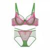 Thin and thin, big breasts and small breasts underwear, female sexy pure desire full cup ultra-thin gathering lace bra set