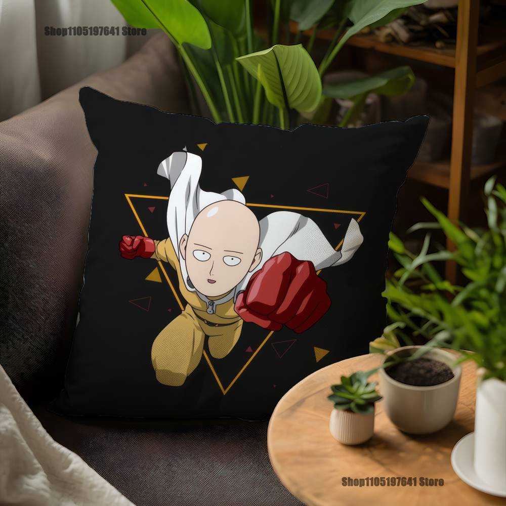 Наволочка для подушки с изображением Сайтамы из One-Punch Man для декора дивана, автомобиля, офиса, комнаты, печатная наволочка, декоративные элементы и защита