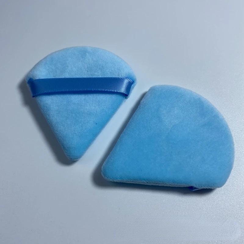 1pc Velvet Triangle Shaped Powder Puff Wet Dry Used Washable Soft Makeup Sponge Tool For Foundation Powder Blusher