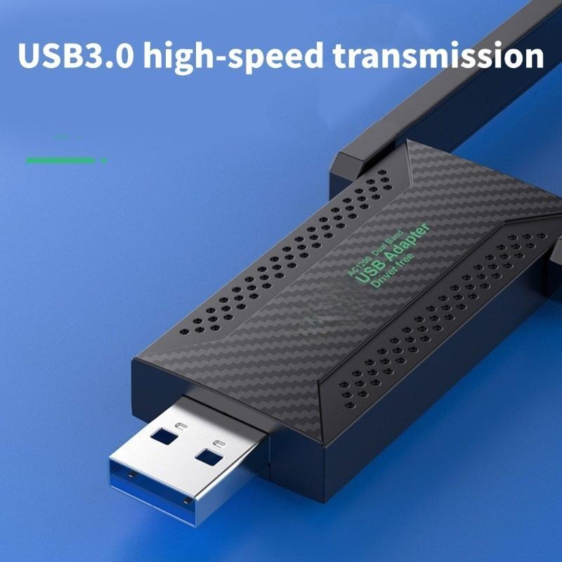 Fast Speed USB  WiFi Adapter, 1200Mbps 5G/2.4G Networking Adapter for Desktop Laptop PC