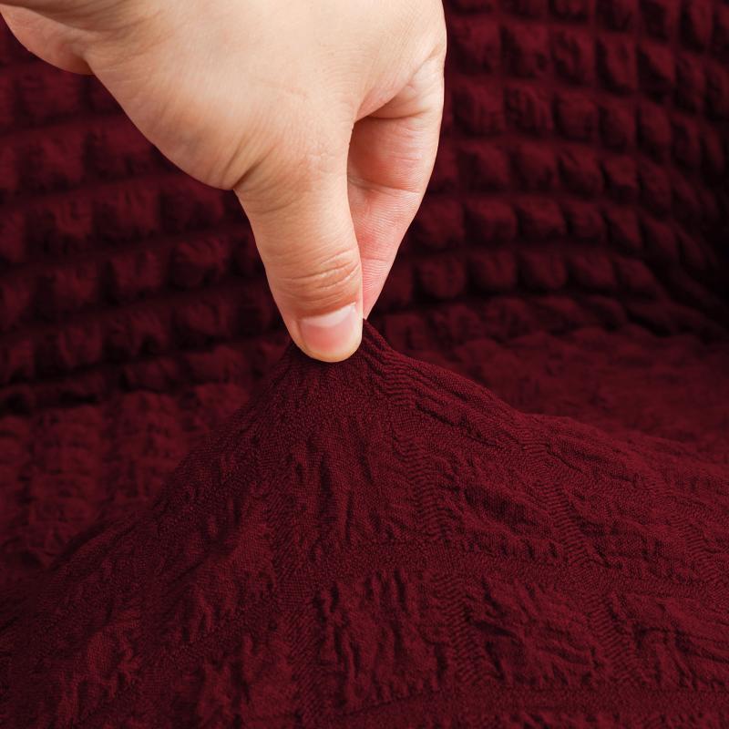 High Elastic Bubble Grid Sofa Cover 1/2/3/4 With Skirt Hem, All Season Universal Pet Anti Dirt Seersucker Sofa Cover