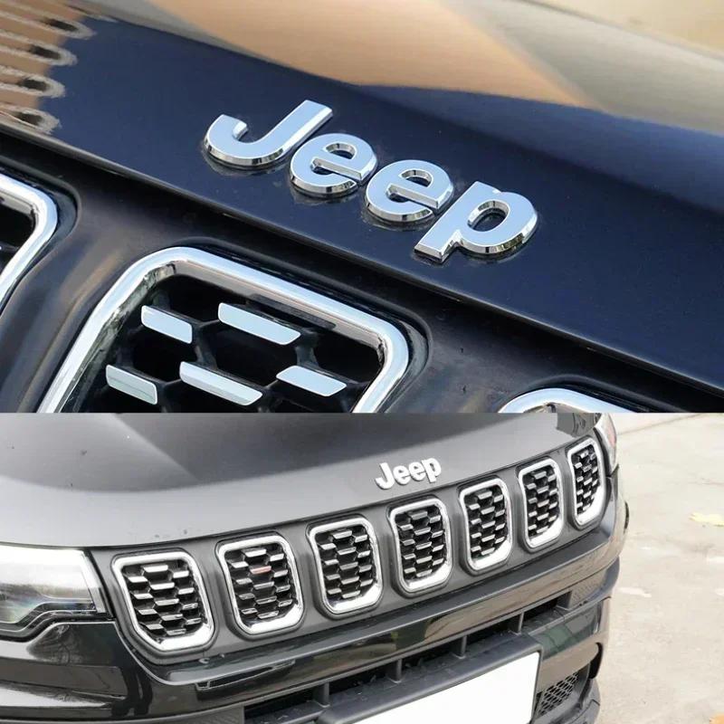 For Jeep Car Front Hood Emblem for JEEP Grand Cherokee Wrangler Renegade Patriot Liberty Compass Rear Trunk Side Badge Sticke