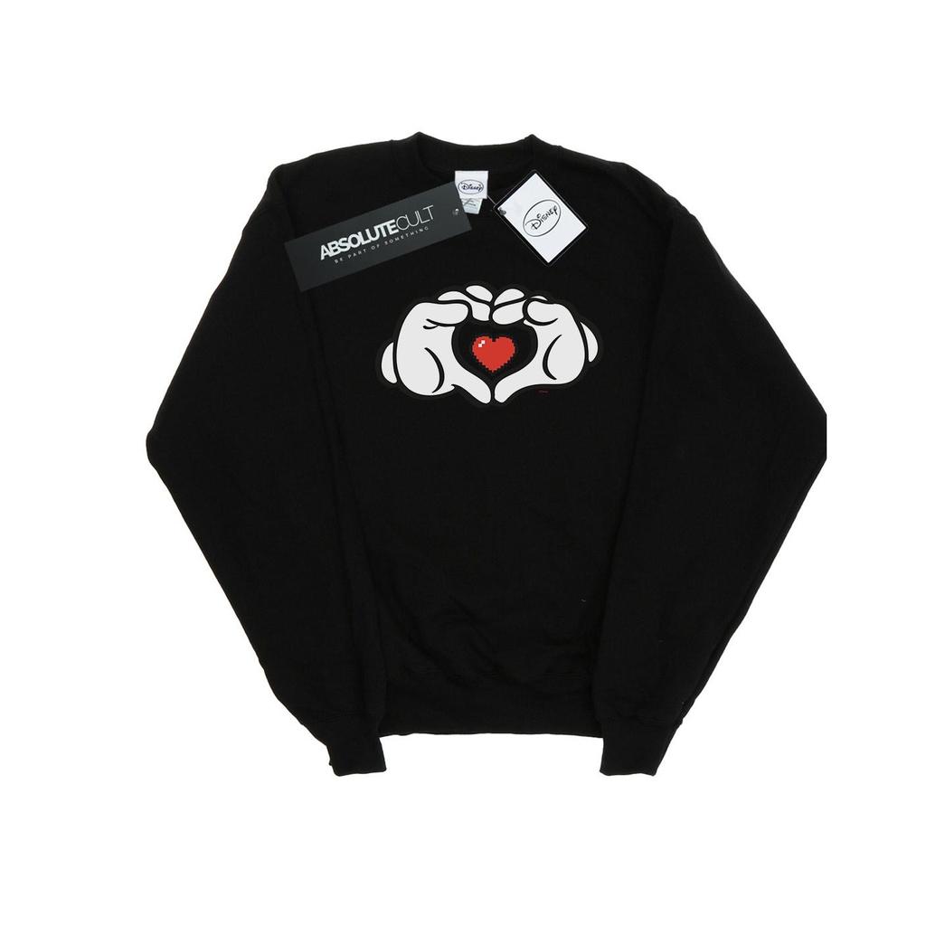 Disney Mens Mickey Mouse Heart Hands Sweatshirt
