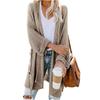 Women's Autumn Solid Color Medium-length Knitted Jacket Temperament Elegant Loose Sweater
