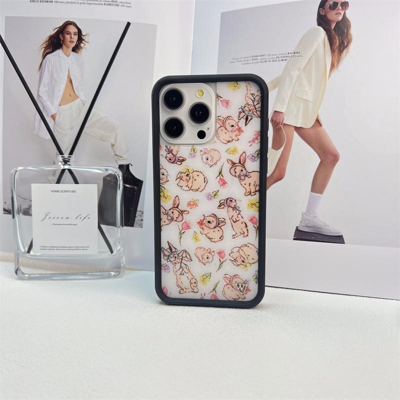 Мультяшный чехол для телефона с полевыми цветами, милый, животные, котенок, медведь, для iPhone 17 Pro 13 Pro 14 Pro 15 Promax, WF, голубь, ягненок, лебедь, чехол для телефона