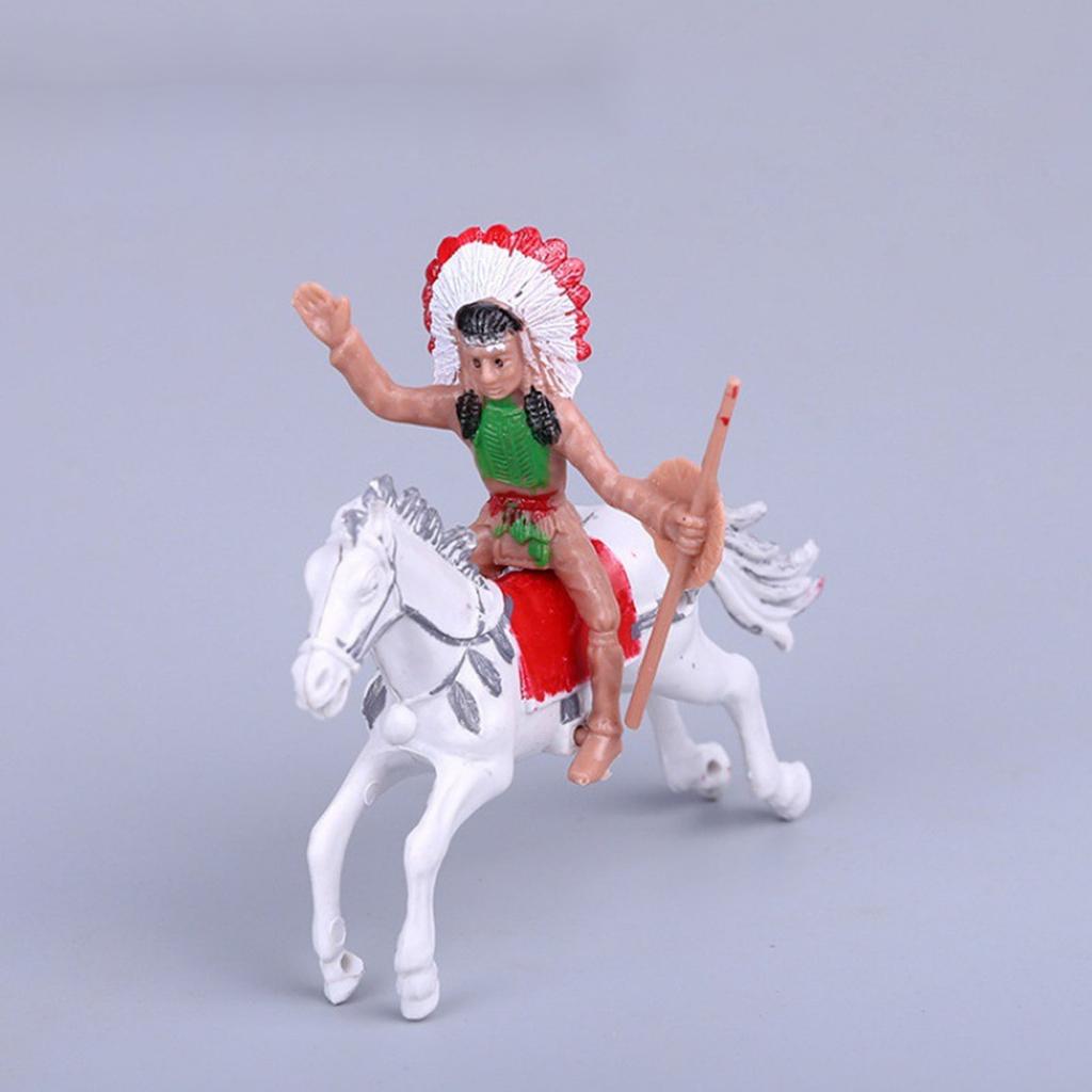 Набор из 8 пластиковых фигурок западных ковбоев и лошадей для образовательных целей и исторических экспозиций