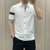 Летняя трендовая легкая деловая модная мужская футболка с короткими рукавами и лацканами, тонкая трикотажная рубашка-поло Yilite, крутая и дышащая
