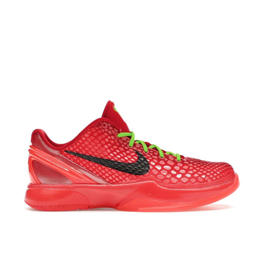 Nike Zoom Kobe 6 GS Reverse Grinch Kids Sneakers Red Bright-Crimson Black FV9676-600