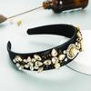Женская тяжелая промышленность, полный кристалл, винтажная повязка на голову с широкими краями в стиле барокко, инкрустированная высококачественная женская повязка для волос
