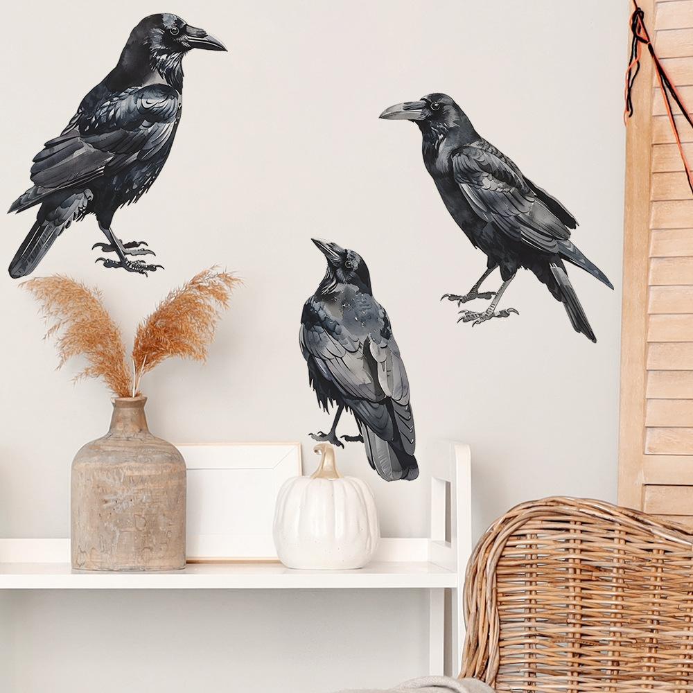 Cartoon Halloween Crow Bedroom Living Room Home Background Layout Wall Stickers