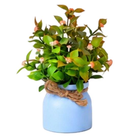 Mini Simulated Potted Plant, Maintenance-Free Desktop Decor, Rustic Style Mini Flower Pots, for Office Bathroom Bookshelf Spaces