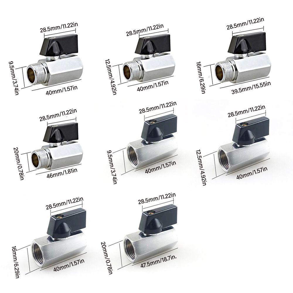 1/8" 1/4" 3/8" 1/2" BSP Threaded Brass Ball Valve Male To Female/Female To Female Plated Brass Air Compressor Valve