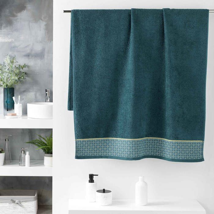 Serviette de toilette 90 x 150 cm Art-Chic Beline bleu