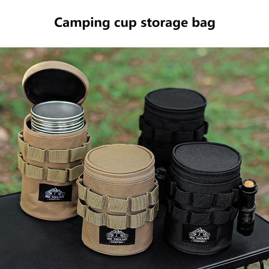 Наружный держатель для бутылки с водой из ткани Оксфорд 600D, ручка с застежкой-пряжкой, держатель для чашки с водой, несколько подвесных отверстий, термозащитный рукав для бутылки с водой