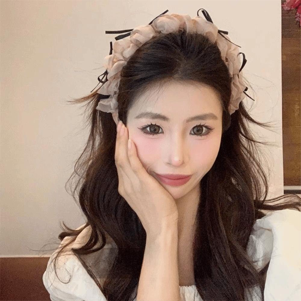 Плиссированная женская повязка на голову Нескользящий высокий верх Головной убор Элегантный бант Плетеная повязка на голову Аксессуары для волос