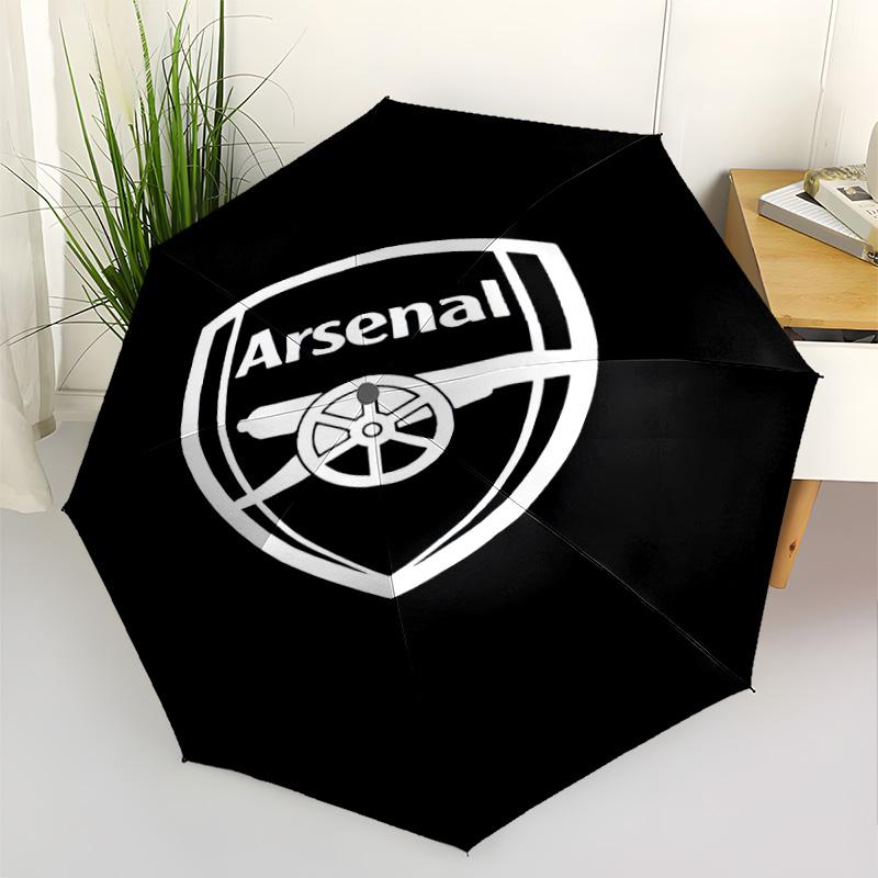 Arsenal Football Club Crest Automatic Umbrella Compact 8-Rib Lightweight Foldable Design Travel Essential Fashionable Accessory Stylish Gift for Women