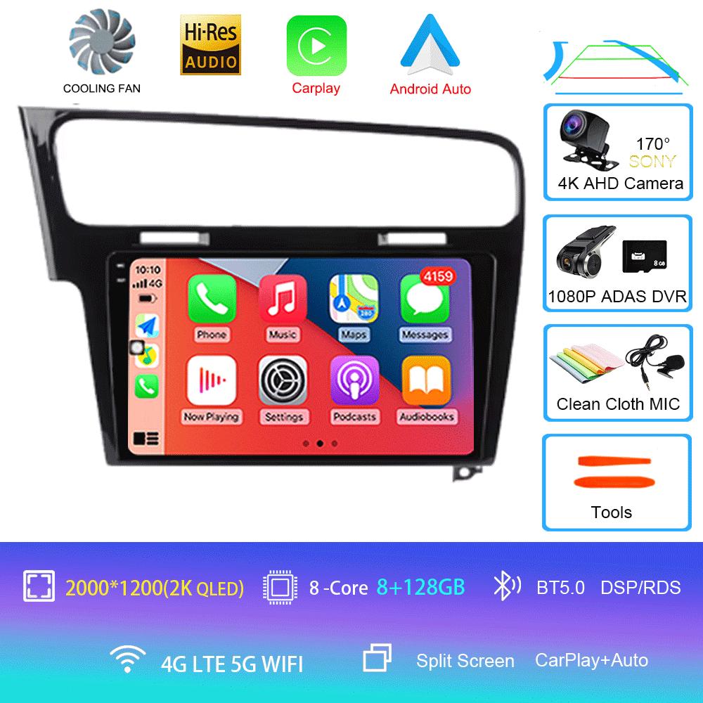 Для Volkswagen VW Golf 7 MK7 GTI 2011 - 2021 Автомобильное радио CarPlay экран HD Мультимедиа Android 14 GPS Стерео Новый Видеоплеер