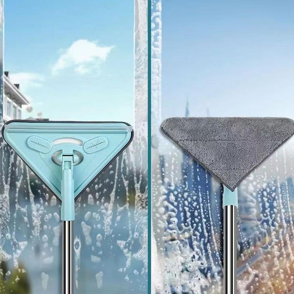 Многофункциональная треугольная швабра с вращением на 360°, инструмент для чистки стен с длинной ручкой, влажные и сухие треугольные швабры для мытья окон