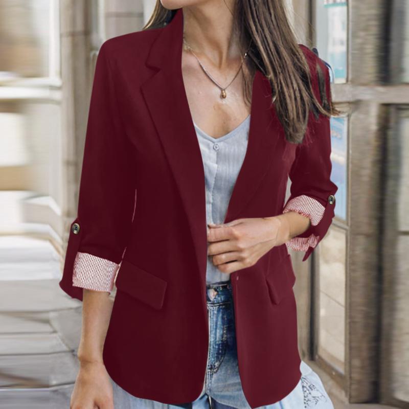 ZANZEA Женский модный пиджак с воротником и длинным рукавом в полоску